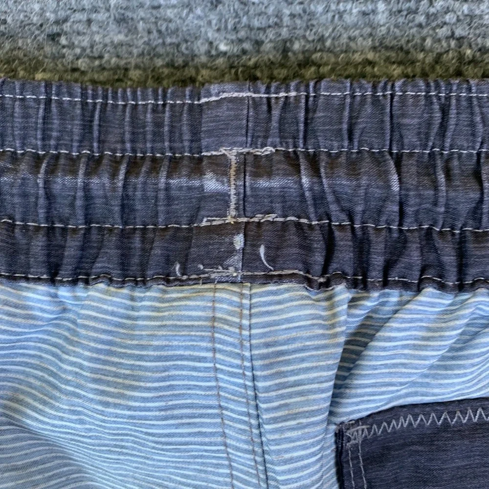 Hurley Board Shorts Mens 30 Gray Good Striped Logo Stretch Drawstring Swimwear
